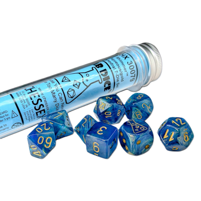 Shimmer Aqueous/Gold Lab Polyhedral 7-Die Set