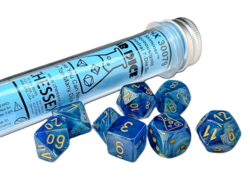 Shimmer Aqueous/Gold Lab Polyhedral 7-Die Set