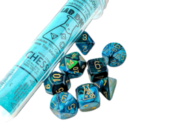 Gemini Green-Teal/Gold Lab Polyhedral 7-Die Set