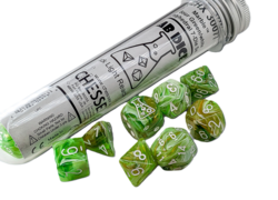 Marble Sour Green/White Lab Polyhedral 7-Die Set