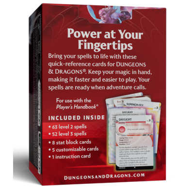 DD5 Reference Cards - Spells (Levels 2-3)
