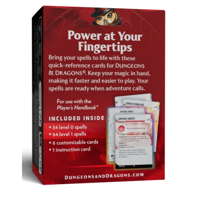 DD5 Reference Cards - Spells (Levels 0-1)
