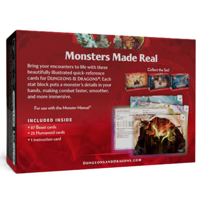 DD5 Reference Cards - Monsters (Animals and NPCs)