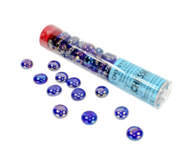 Iridized Dark Blue Glass Stones Tube