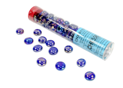 Iridized Dark Blue Glass Stones Tube
