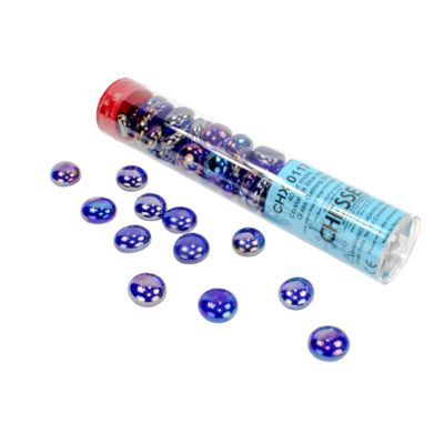 Iridized Dark Blue Glass Stones Tube