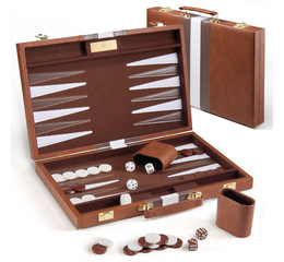 Leather Acrylic Folding Backgammon Set
